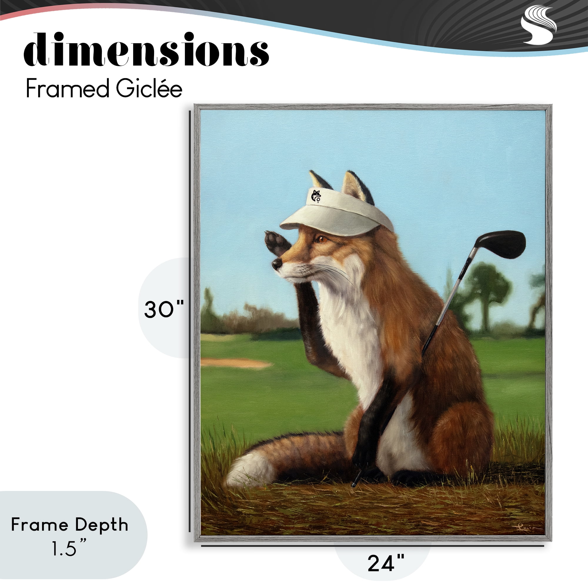 Stupell Industries Fox Drive Golfer Gray Framed Giclee Art, design by Lucia Heffernan