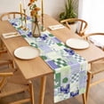 thumbnail image 3 of Table Runner 48 Inches Long for Kitchen Dining, Spring Floral Checkered Dresser Scarf Farmhouse, Dining Table Decorations for Wedding/Parties, Sage Green Purple Buffalo Plaid 13 x 48 In, 3 of 8