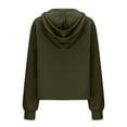 thumbnail image 6 of IROINNID Savings Hoodie for Women Solid Casual Pullover Loose Long Sleeve Fall Basic Tops with Zipper Pocket,Green, 6 of 6