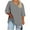 Gray, variant on cocolona Womens Plus Size Summer 3/4 Sleeve Tops Oversized V Neck Lightweight T-shirts Fashion Casual Solid Color Blouse XL