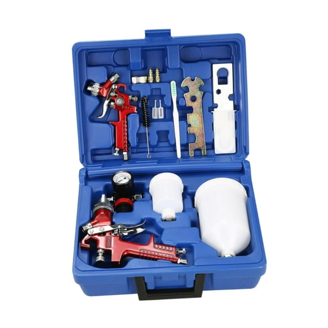 Pulverizador de pintura neumático para pintura de automóviles, juegos profesionales de pulverización de aire para vehículos, imprimación industrial, boquilla roja 1.4 1.0