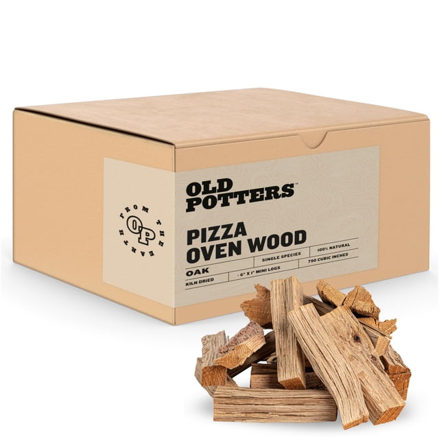 Old Potters Horno de Pizza Seco Horno de Cocina, Aproximadamente 12 Libras, Troncos de Leña para Hornos de Pizza, Parrillas y Fumadores, Estufa Sola Mesa XL, Roble - Mini Tronco de 6 Pulgadas, (790 Pu
