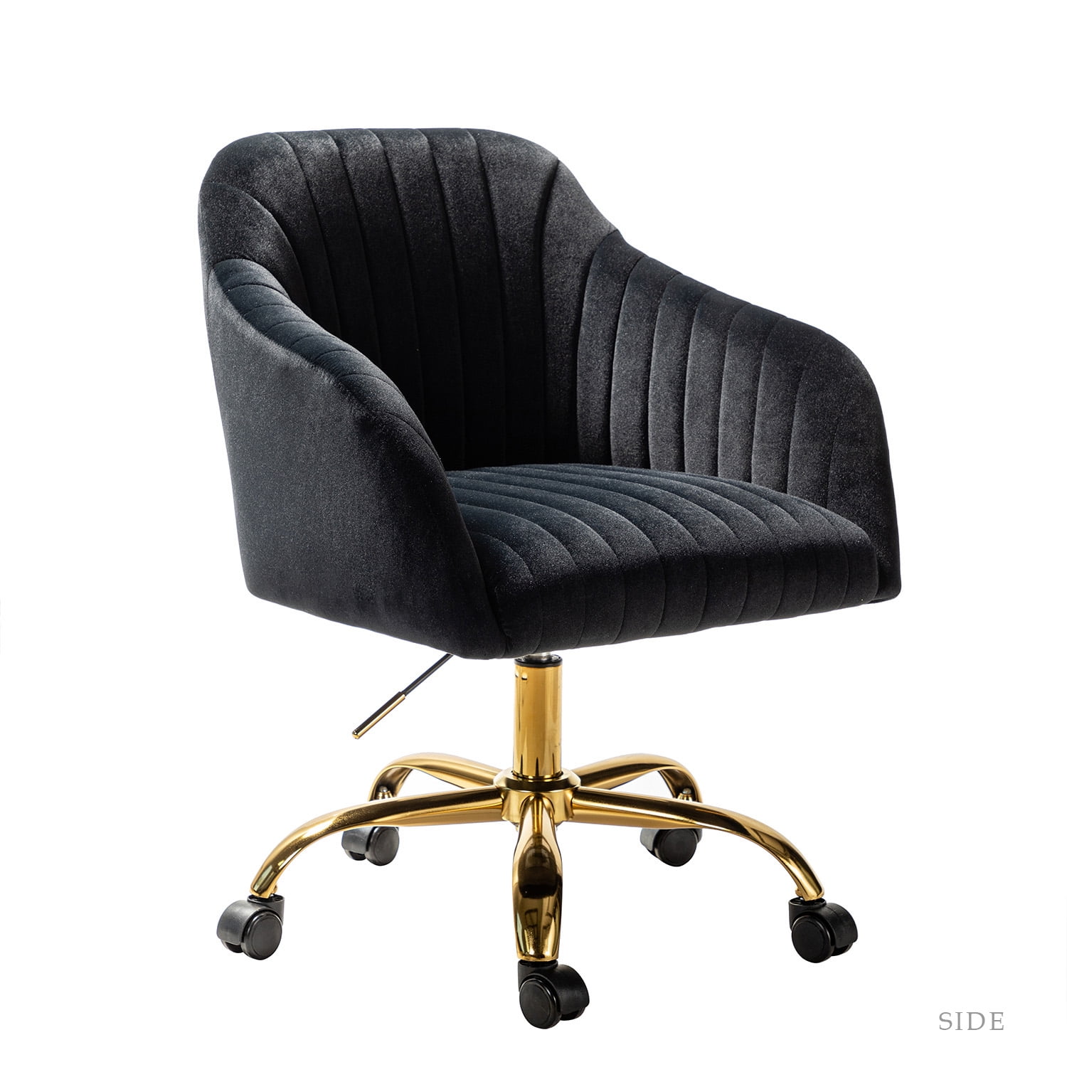 black velvet desk chair with wheels