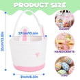 thumbnail image 2 of PinkSheep Easter Basket, Small Woven Easter Bunny Gift Storage Basket Rabbit Baskets Empty with Plastic Wrap Bag & Ribbons, Pink, 2 of 10