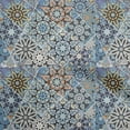 thumbnail image 1 of oneOone Viscose Chiffon Medium Blue Fabric Moroccan Mosaic Floral Sewing Material Print Fabric By The Yard 42 Inch Wide, 1 of 4