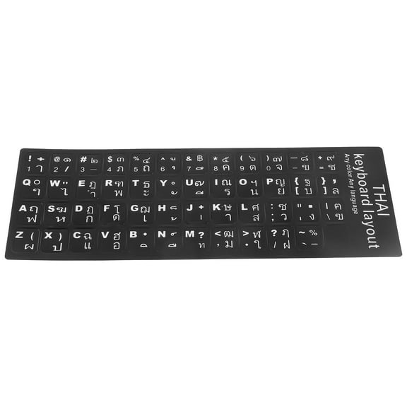 NICEXMAS Black Keyboard Stickers with Thai Language Letters for Computer Laptop Keyboards