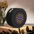 thumbnail image 6 of Yiaed Mardi Gras5 Print Travel Jewelry Case Bridesmaid Gift Boxes Jewelry Travel Organizer Small Round Jewelry Box Mini Storage-Black, 6 of 7