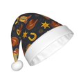 thumbnail image 2 of Kowoue Wild West Golden Horseshoe Pattern Santa Hat Christmas Hats for Adults, Holiday Unisex Velvet Comfort Xmas Hat for Women Men, 2 of 6