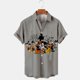 thumbnail image 1 of Camisa hawaiana de manga corta con solapa para hombre, camisa con estampado 3D de Mickey y Anime de Disney, ajustada, nueva colección de Halloween, Y2k, 2022, 1 of 5