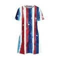 thumbnail image 5 of Youyipin womens dresses American Flag Dress Women 4th of July Short Sleeve T Shirt Star Stripes USA Dress Patriotic summer dresses for women 2025, 5 of 5