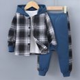 thumbnail image 3 of HCNTES Toddler Clothes For Boys 2Pcs Long Sleeve Plaid Hooded Sweatshirt Tops Jacket and Pants Winter Outfits Kids Clothes Boys Clothing Sets, 3 of 5