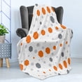 thumbnail image 4 of Geometric Soft Flannel Fleece Blanket, Abstract Hexagon Pattern Modern Style Geometric Illustration Honeycomb, Cozy Plush for Indoor and Outdoor Use, 50" x 70", Orange Grey Pale Grey, by Ambesonne, 4 of 5
