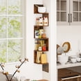 thumbnail image 3 of Patiojoy 2pcs 5-Tier Corner Shelf Wall Mount Floating Corner Bookshelf Industrial Corner Ladder Shelf Coffee, 3 of 9