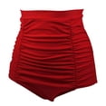 thumbnail image 1 of Guardoinrt Bas de Maillot de Bain Taille Haute Aguichant Choix pour la Mode et le Confort Rouge P, 1 of 6