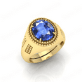 thumbnail image 3 of Shree Jewelrs Original Certified Natural Blue Sapphire (Neelam) Ring - 9.00 Ratti Certified Handcrafted Ring Jupiter Ring, PANCHDHATU Gold Plated Ring for Men and Women, 3 of 5
