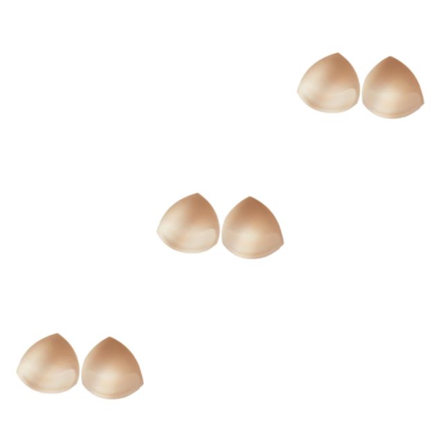 Wweixi Fine Stitching No Loose Thread Comfortable Sponge Bra Pads Bra Inserts High Resilience Quick-drying Skin Color 3Set
