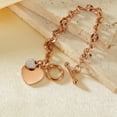 thumbnail image 2 of Stainless Steel Multicolor Heart-Shaped Bracelet OT Buckle Ladies and Girls Jewelry Gift, 2 of 5