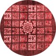 thumbnail image 1 of Ahgly Company Indoor Round Abstract Red Modern Area Rugs, 6' Round, 1 of 4