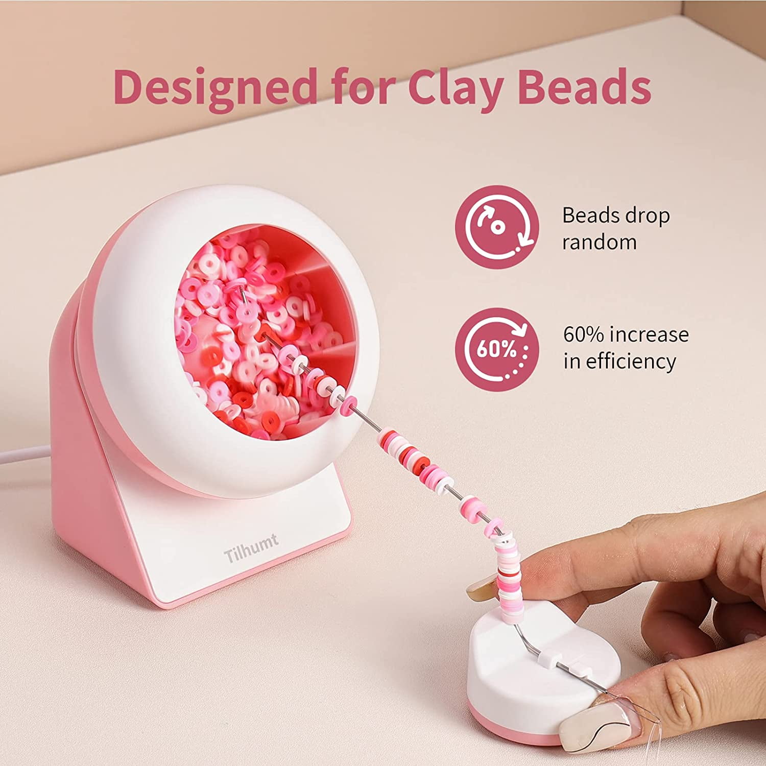 Clay Bead Spinner, Electric Bead Spinner for Jewelry Making, Bead Bowl for Clay  Beads with Needle and Thread, Making Waist Beads, Bracelets or  Necklaces(Patent Protection) 