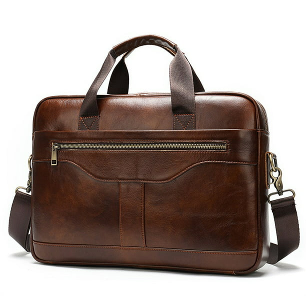 Vintage Men's Briefcases Genuine Leather Handbag Laptop Briefcase Messenger  Shoulder Bags