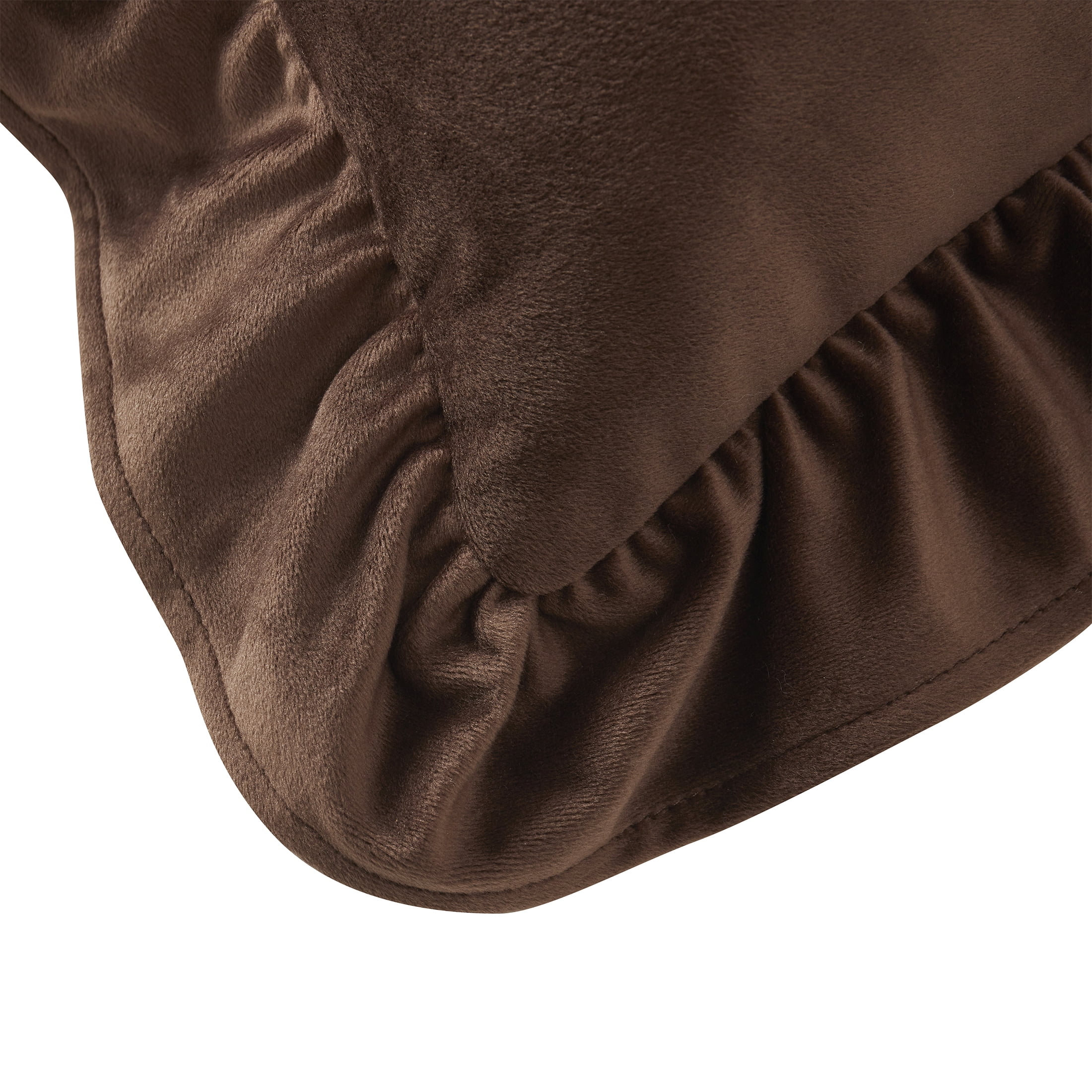 My Texas House 14" x 36" Brown Ruffle Oversized Lumbar Decorative Pillow