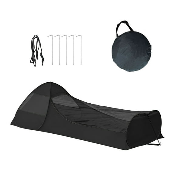 Hyasfey Single Person Poping Tent with Phone Holder Breathable Gnats Net Portable Lightweight Tent Easy Setup Outdoor Camping Hiking Sleeping Bag Bed