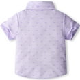 thumbnail image 4 of Mqqzkk Boys Clothes Shorts Sets Printed Short Sleeve Button Shirt and Shorts Two Pieces for Kids Summer Outfits（1-5Years), 4 of 9