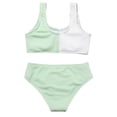 thumbnail image 3 of Kids Girls' 2 Piece Swimsuits Colorblock Spaghetti Strap Cute Bikini Set Solid Sport High Waisted Bathing Suit for 7-14 Years, 3 of 4