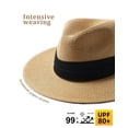 thumbnail image 2 of Sombrero para el sol FURTALK Panama Hat Fedora Straw Beach Hat para mujeres y hombres, 2 of 8