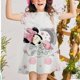 thumbnail image 1 of Nuevo vestido de princesa de verano para niñas, vestido de manga corta, dulce Disney, Minnie, Mickey Mouse, Vestidos estampados, ropa para bebés, ropa para niños 2T Gao Jinjia LED, 1 of 2