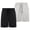 Black + Gray, variant on 2 PCS Boys' Athletic Shorts with Pockets and Adjustable Drawstring. Sizes Range from XS to XXXL