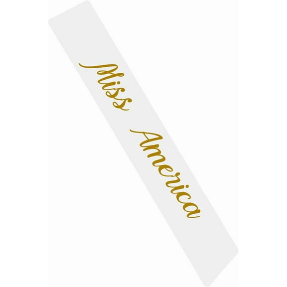 1 pcs Miss America Sash Red Satin Sash with Gold Glitter Letters