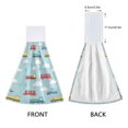 thumbnail image 3 of Yayeee Kitchen Hanging Hand Towels Set of 2 with Loop Bathroom Absorbent Tie Towel, Blue Trains Pattern, 3 of 7