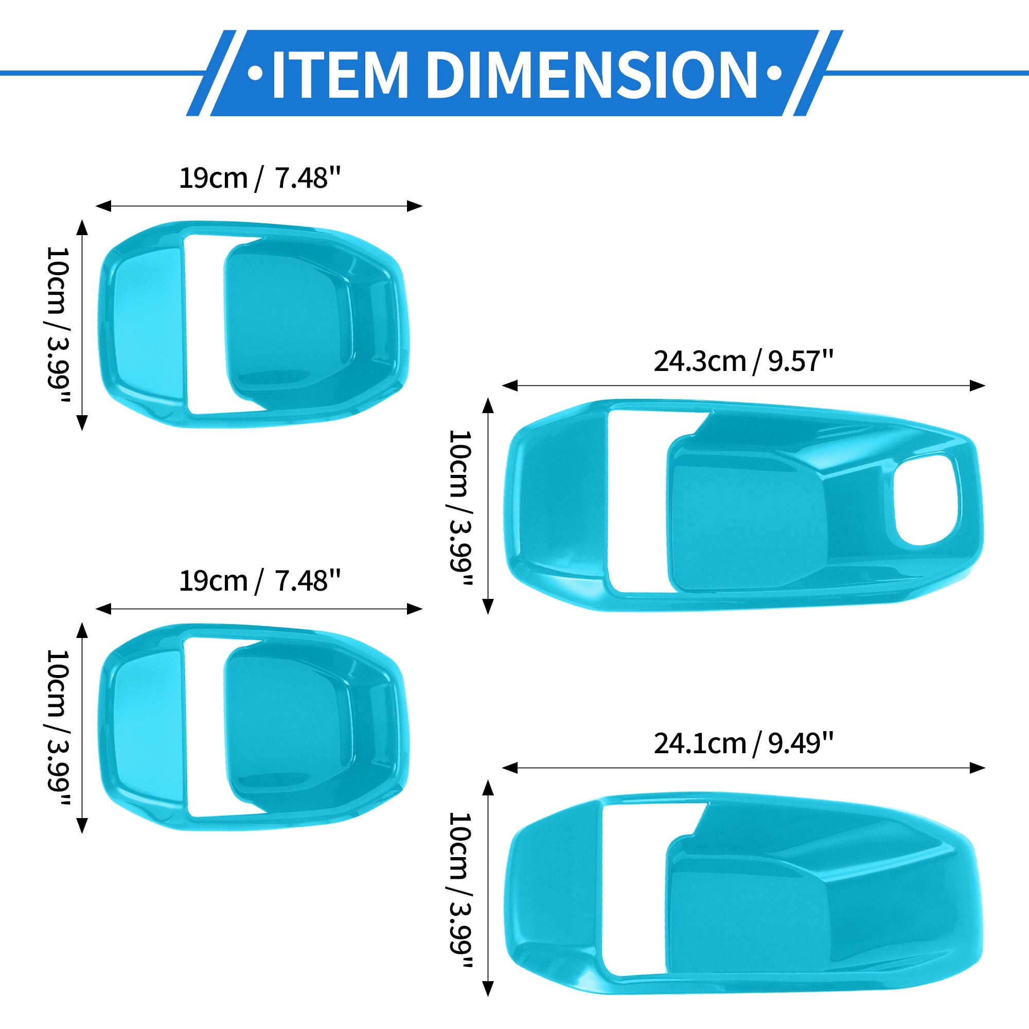 Unique Bargains 4 Pcs Door Bowl Cover Trim Compatible for Jeep Wrangler JL 2018-2022 ABS Light Blue Exterior Accessories