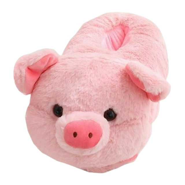 Chaussons Animaux Mignons Femmes Hommes Chaussons d'Hiver Chauds Chaussons en Peluche Douce Chaussons Roses