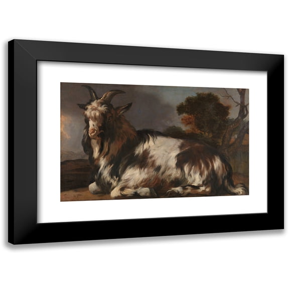 Jan Baptist Weenix 14x11 Black Modern Framed Museum Art Print Titled - Goat Lying Down (1645 - 1660)