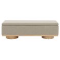 thumbnail image 2 of SAFAVIEH Couture Vianna Solid Boucle Modern Bench with Storage, Brown, 2 of 7