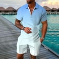 thumbnail image 2 of OJinShaWanO Veste d'Hiver Homme Printemps et Été Imprimé Lettre Manches Courtes Col Rond T-Shirt Mode Deux Pièces, 2 of 6