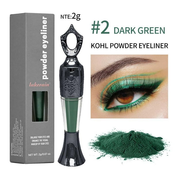 Kohl-delineador de ojos, polvo Natural, Color intenso, negro azabache, larga duración, Árabe( 2