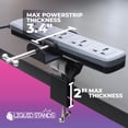 thumbnail image 4 of Liquid Stands Piano Stand Power Strip Mount - Fits 1"" To 3.4"" - Piano Desk Clamp Power Strip Holder - Removable Under Desk Power Strip Holder For Edge - Sturdy Table Clamp Mount And Cable Management, 4 of 5
