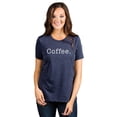 thumbnail image 2 of Coffee. Text Women's Fashion Relaxed T-Shirt Tee Heather Navy Large, 2 of 3