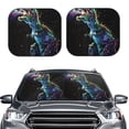 thumbnail image 2 of Honeii colorful flames dinosaur Print Foldable Car Sun Shade for Windshield, 2-Piece UV Protection Shade, Protects Car Interior, Ideal for Cars, Trucks, SUVs-Medium, 2 of 6
