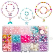 OSNIE DIY Bead Jewelry Making Kit for Kids Girls Creativity Beading Kit Mixed Color 400Pcs+