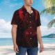 thumbnail image 3 of Balery Red Gothic Skeleton Throne Camisas hawaianas de manga corta para hombre, camisas playeras de corte holgado, camisas de vacaciones con botones,Large, 3 of 7