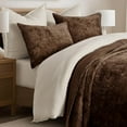 thumbnail image 2 of EVERGRACE Velvet Quilt Set Queen Size, Luxurious Soft Quilted Bedding Sets, Lightweight Velvet Comforter for All Season, Striped Channel Bedspread Coverlet with 2 Shams, Rust Brown, 2 of 8