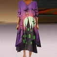 thumbnail image 2 of Dress for Women,Casual Dress for Women,Womens Casual Halloween Print Loose Button Hem Irregular V-Neck Dress,Halloween Dress for Women,Sexy Summer Dress for Women, 2 of 5