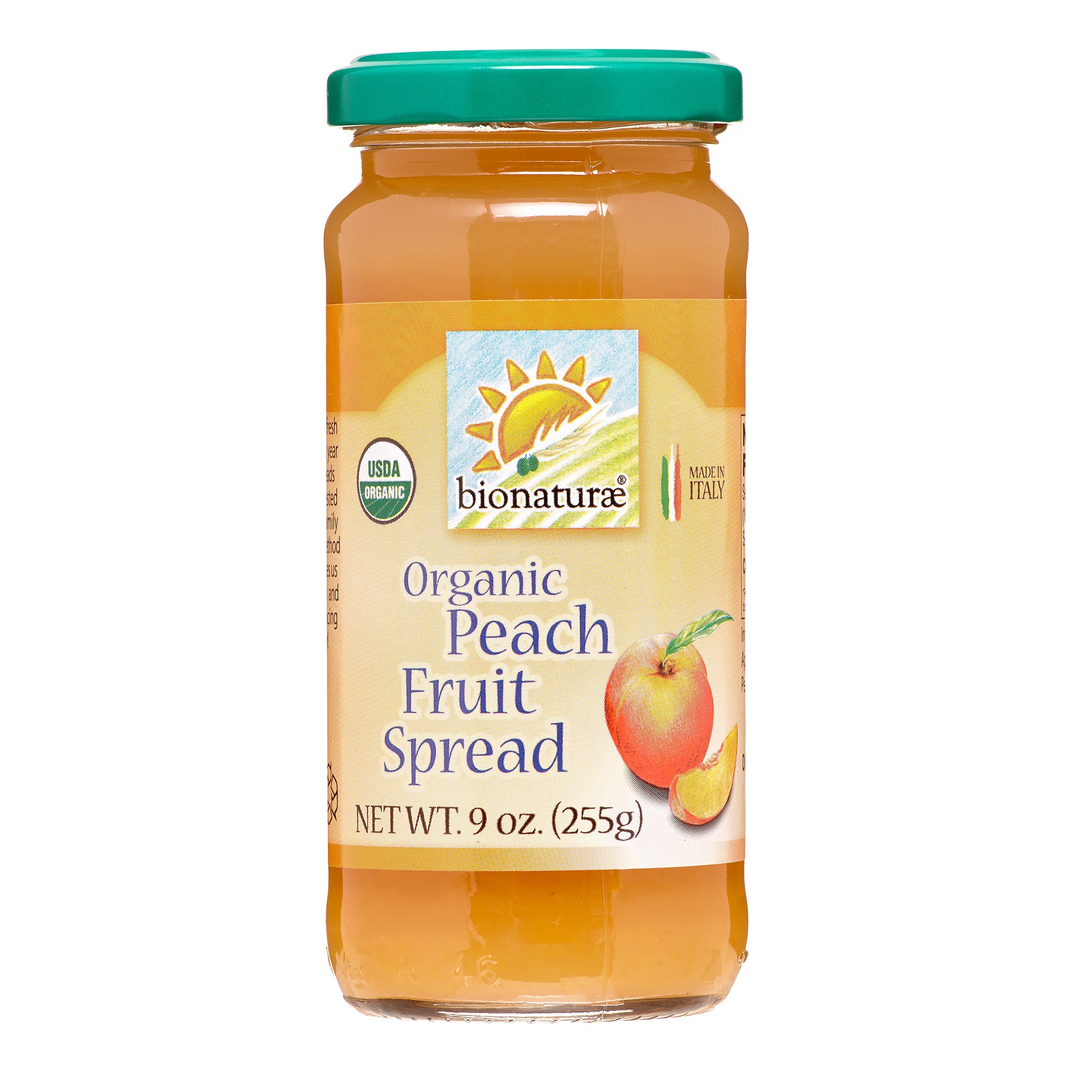Bionaturae Organic Fruit Spread, Peach, 9 Oz