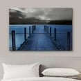 thumbnail image 5 of Canvas Print Wall Art Evening on Black & Blue Grayscale Beach Pier Nature Wilderness Digital Art Realism Chic Colorful Multicolor Ultra for Living Room, Bedroom, Office - 12"x18", 5 of 5