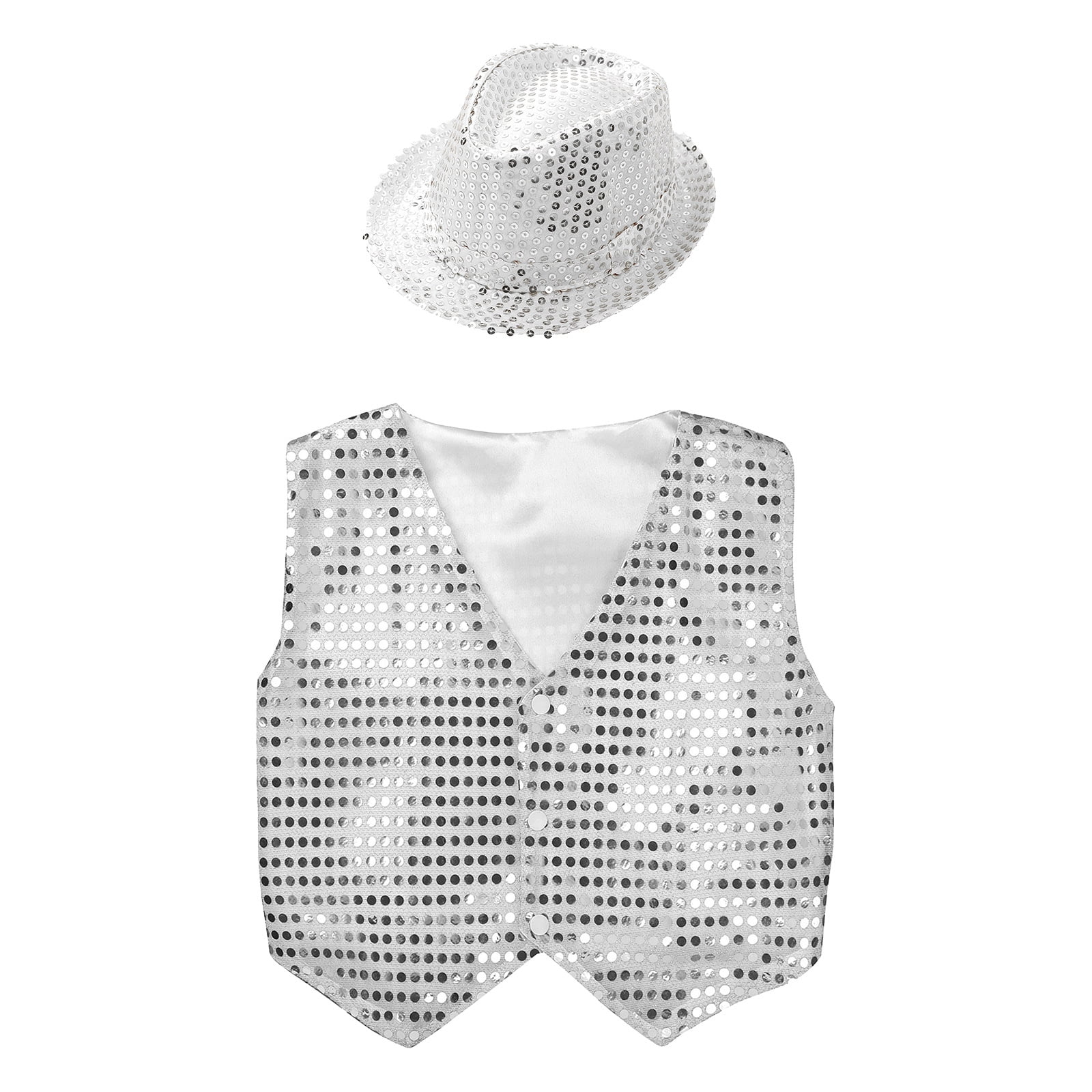 White sequin vest sale