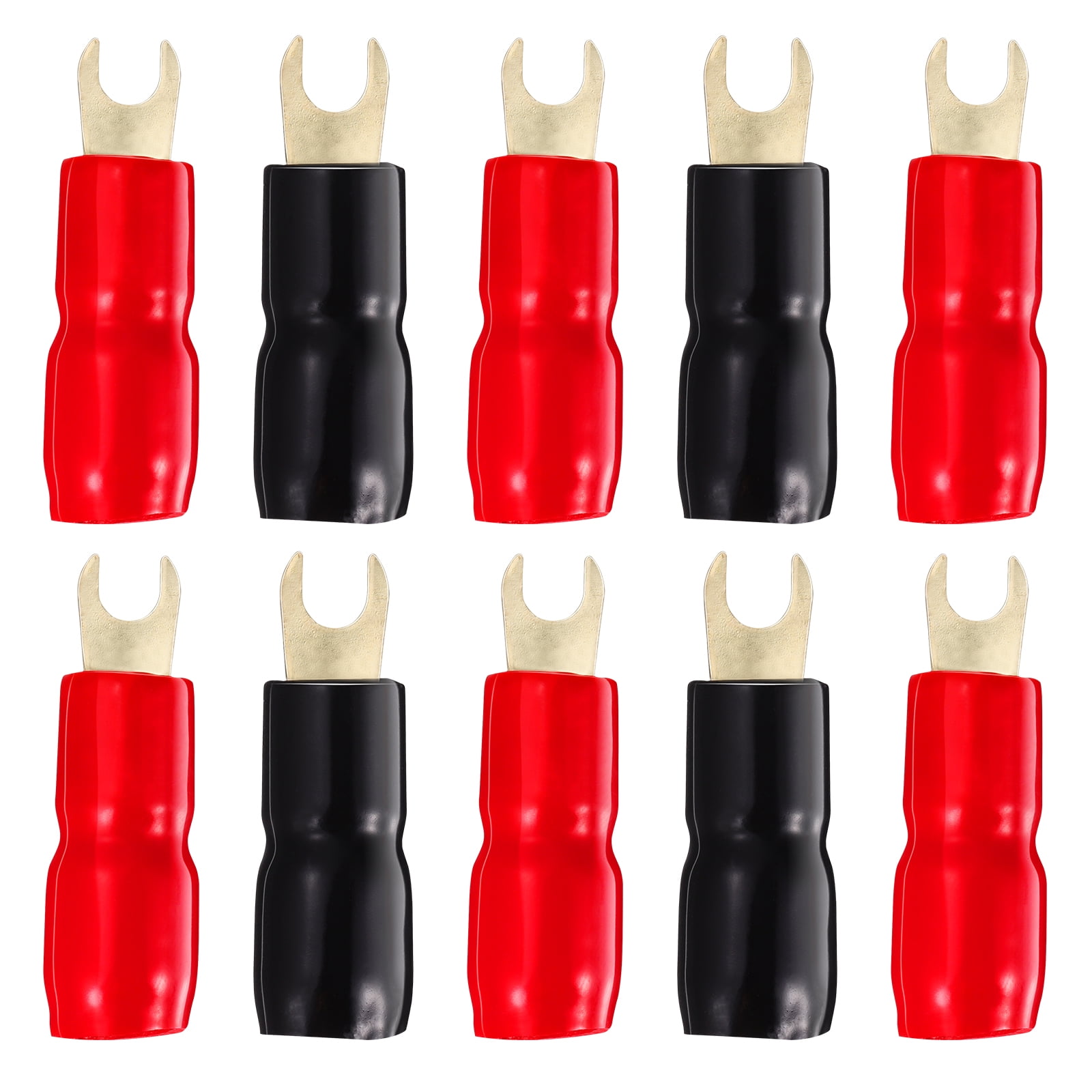 WAKAUTO 10 Pairs Copper 4GA Spade Terminal Spade Fork Adapters